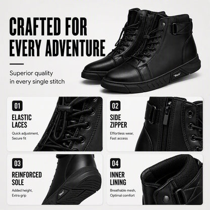 🥾 Built Tough for Everyday Wear | Men's Waterproof Genuine Leather Combat Boots