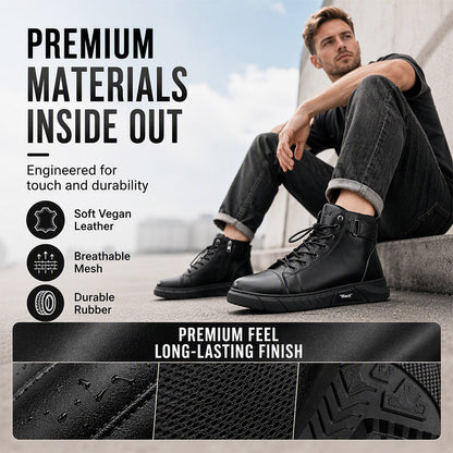 🥾 Built Tough for Everyday Wear | Men's Waterproof Genuine Leather Combat Boots