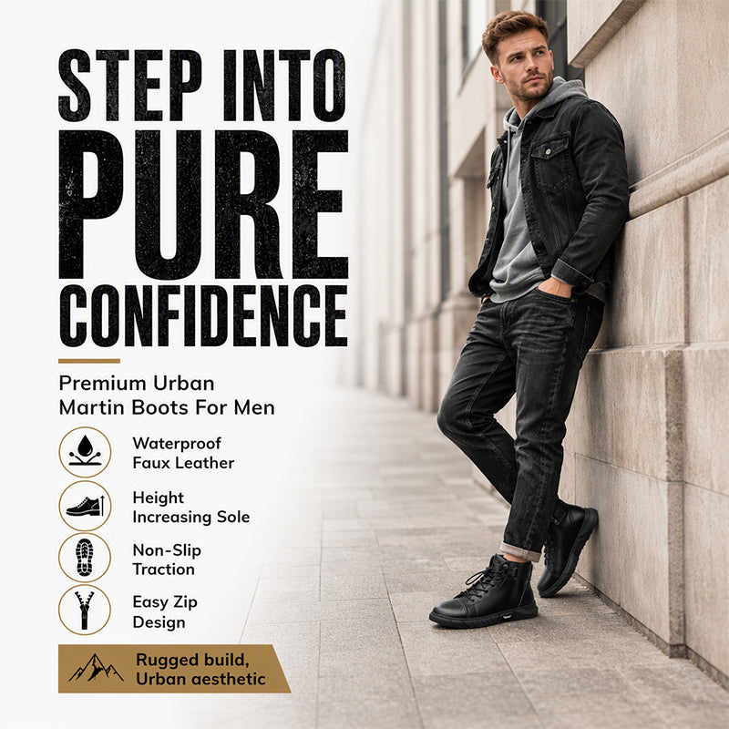 🥾 Built Tough for Everyday Wear | Men's Waterproof Genuine Leather Combat Boots