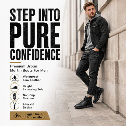 🥾 Built Tough for Everyday Wear | Men's Waterproof Genuine Leather Combat Boots