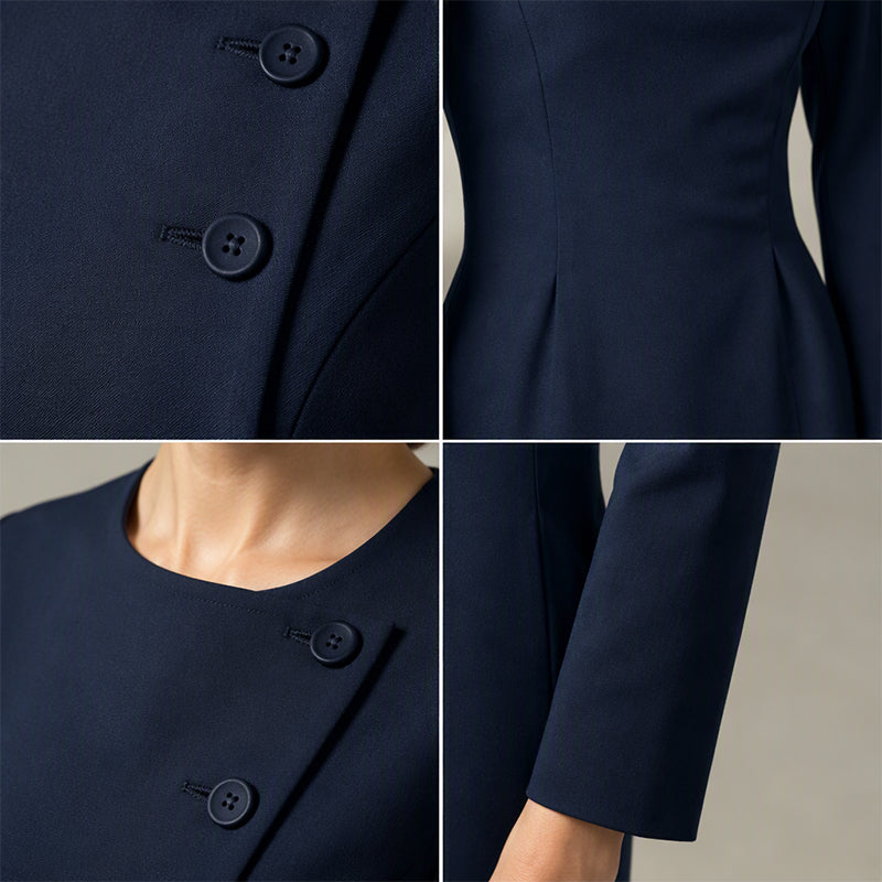 💃 Asymmetric Detail, Flattering Shape | Women's Diagonal-Button Midi Dress