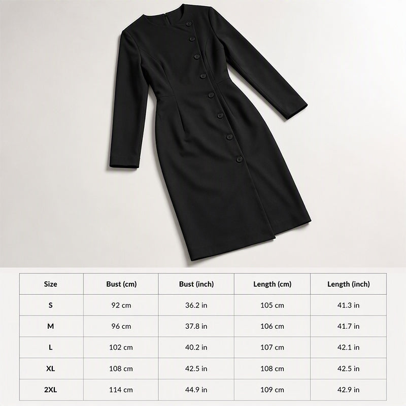 💃 Asymmetric Detail, Flattering Shape | Women's Diagonal-Button Midi Dress