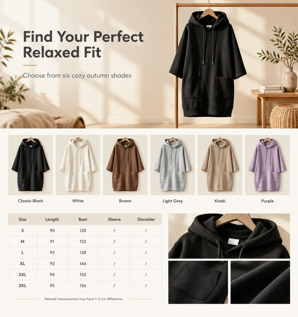 ☁️ Relaxed Comfort | Women's Oversized Hooded Knit Sweatshirt with Deep Pockets