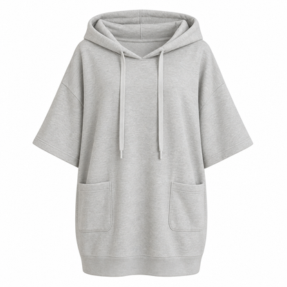 ☁️ Relaxed Comfort | Women's Oversized Hooded Knit Sweatshirt with Deep Pockets