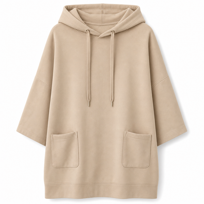 ☁️ Relaxed Comfort | Women's Oversized Hooded Knit Sweatshirt with Deep Pockets
