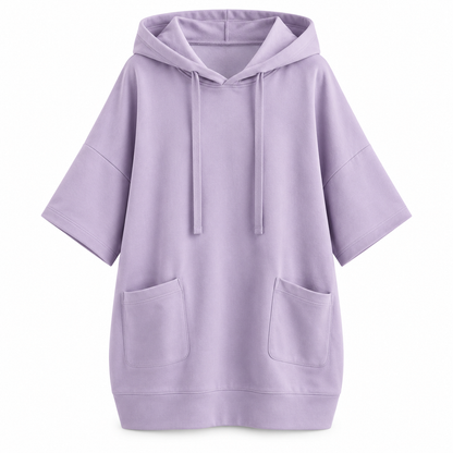 ☁️ Relaxed Comfort | Women's Oversized Hooded Knit Sweatshirt with Deep Pockets
