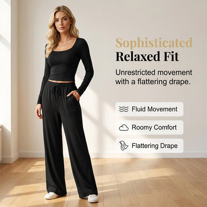 👗✨Women's Square-Neck Top & Wide-Leg Pants Set✨𝘉𝘶𝘺 𝘢𝘯𝘺 2 𝘢𝘯𝘥 𝘨𝘦𝘵 𝘢𝘯 𝘦𝘹𝘵𝘳𝘢 8% 𝘥𝘪𝘴𝘤𝘰𝘶𝘯𝘵