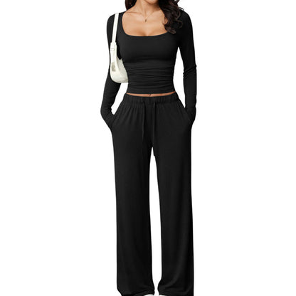 👗✨Women's Square-Neck Top & Wide-Leg Pants Set✨𝘉𝘶𝘺 𝘢𝘯𝘺 2 𝘢𝘯𝘥 𝘨𝘦𝘵 𝘢𝘯 𝘦𝘹𝘵𝘳𝘢 8% 𝘥𝘪𝘴𝘤𝘰𝘶𝘯𝘵