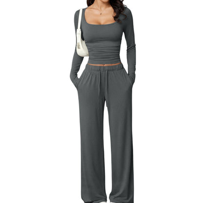 👗✨Women's Square-Neck Top & Wide-Leg Pants Set✨𝘉𝘶𝘺 𝘢𝘯𝘺 2 𝘢𝘯𝘥 𝘨𝘦𝘵 𝘢𝘯 𝘦𝘹𝘵𝘳𝘢 8% 𝘥𝘪𝘴𝘤𝘰𝘶𝘯𝘵