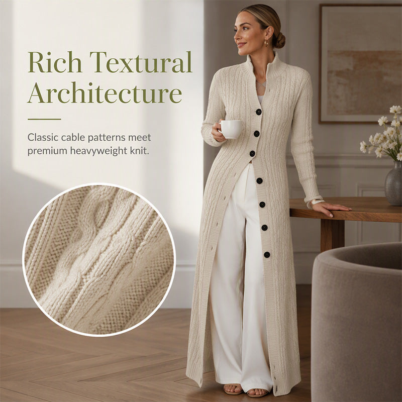 🧶 Long-Line Warmth, Flattering Texture | Women's Cable Knit Duster Cardigan ⚡ Free Shipping