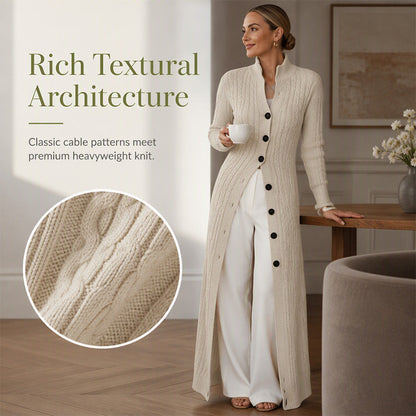 🧶 Long-Line Warmth, Flattering Texture | Women's Cable Knit Duster Cardigan ⚡ Free Shipping