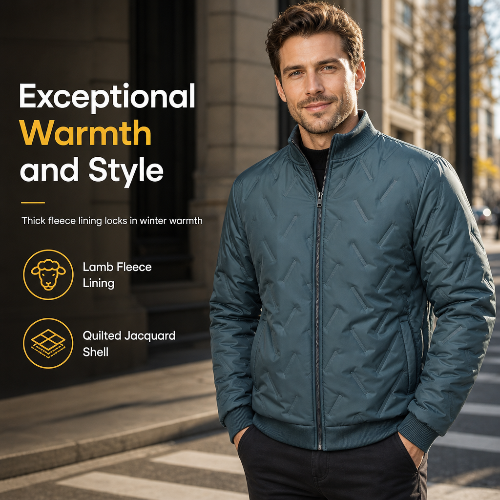 Men's Winter Fleece-Lined Padded Coat