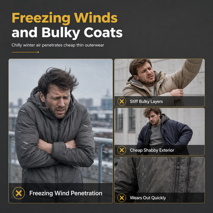 Men's Winter Fleece-Lined Padded Coat