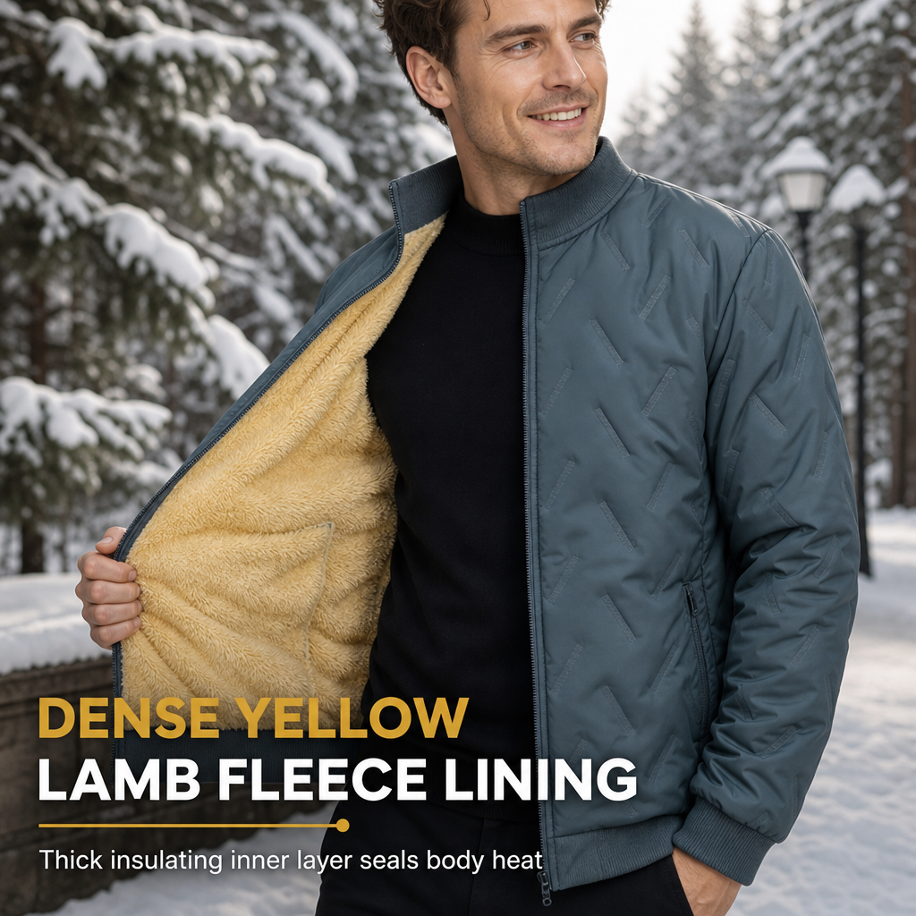 Men's Winter Fleece-Lined Padded Coat