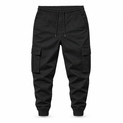 Men's Casual Cargo Pants with Multi Pockets and Drawstring