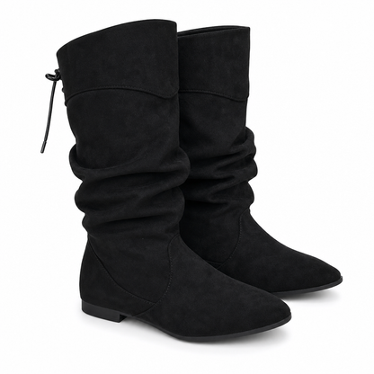 Women's Lace Up Slouchy Mid-Calf Boots 
