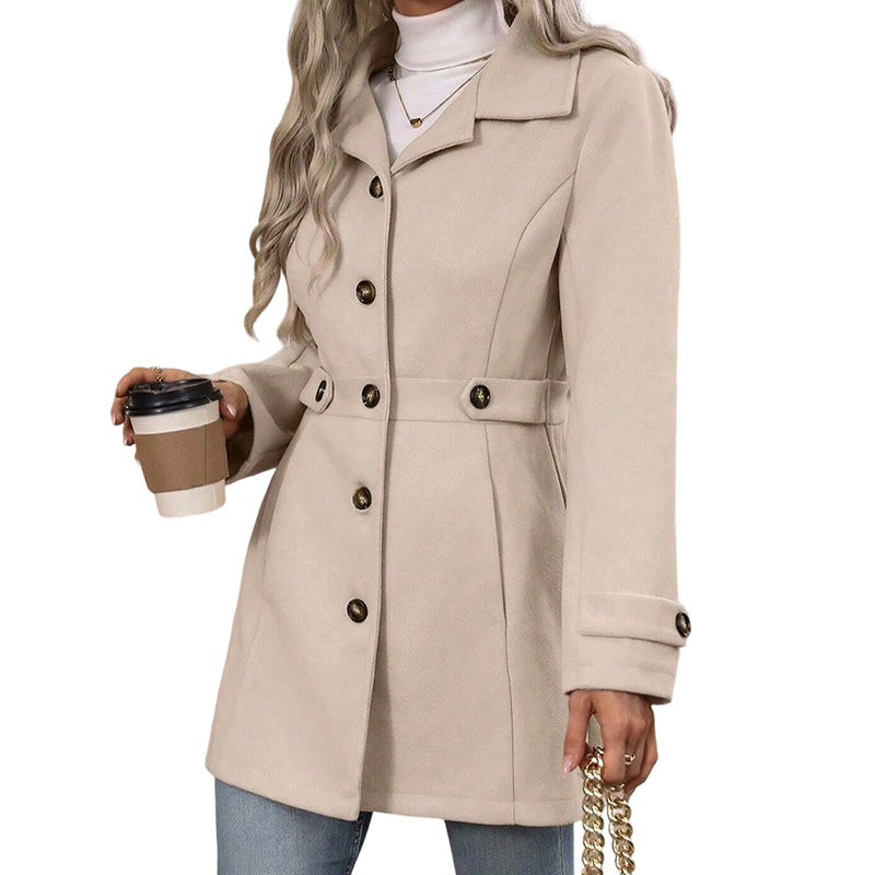 💖 Tailored to Flatter | Women's Belted Single-Breasted Slim Coat