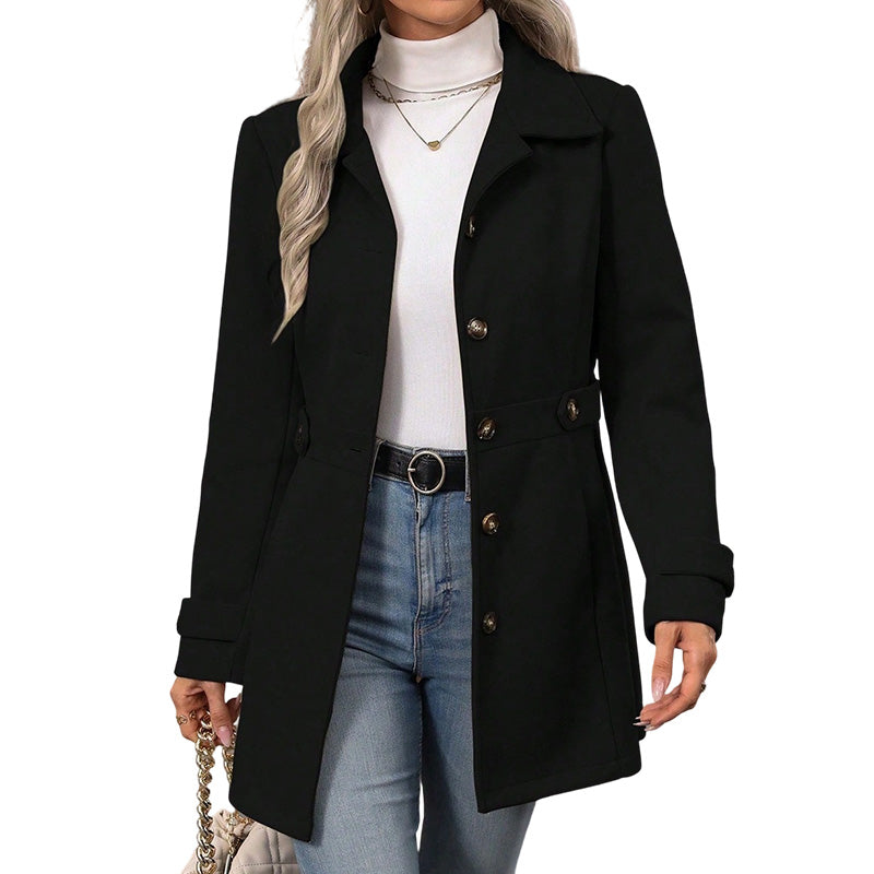 💖 Tailored to Flatter | Women's Belted Single-Breasted Slim Coat