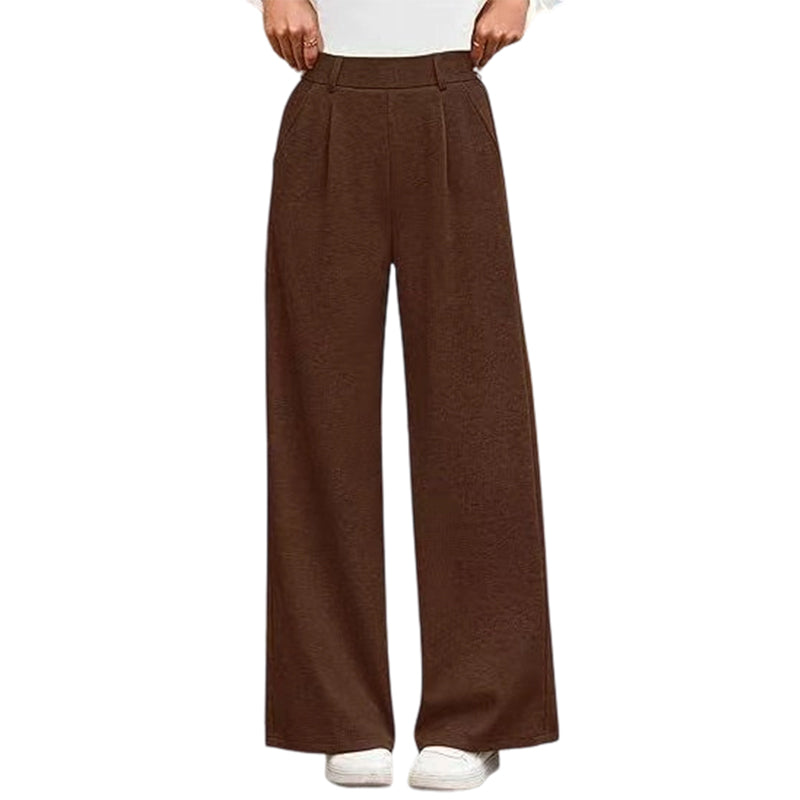 Women's High-Waist Pleated Wide-Leg Trousers
