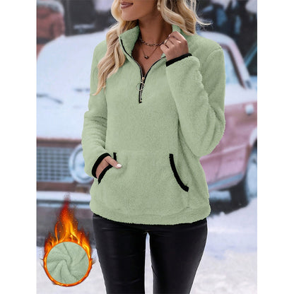 👚✨Women's Half-Zip Warm Plush Sweatshirt✨𝘉𝘶𝘺 𝘢𝘯𝘺 2 𝘢𝘯𝘥 𝘨𝘦𝘵 𝘢𝘯 𝘦𝘹𝘵𝘳𝘢 8% 𝘥𝘪𝘴𝘤𝘰𝘶𝘯𝘵