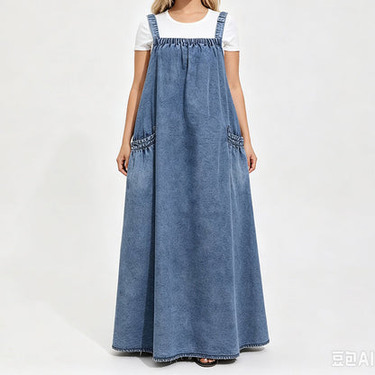 👗✨Women's Oversized Casual Denim Suspender Maxi Dress✨𝘉𝘶𝘺 𝘢𝘯𝘺 2 𝘢𝘯𝘥 𝘨𝘦𝘵 𝘢𝘯 𝘦𝘹𝘵𝘳𝘢 8% 𝘥𝘪𝘴𝘤𝘰𝘶𝘯𝘵
