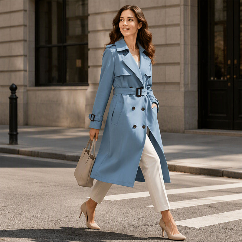 🧥 Smooth Drape, Polished Silhouette | Women's Mid-Length Trench Coat ⚡ Free Shipping