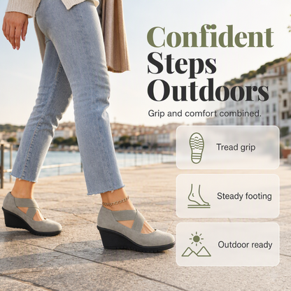 Women's Wedge Flats Slip On Comfort Shoes
