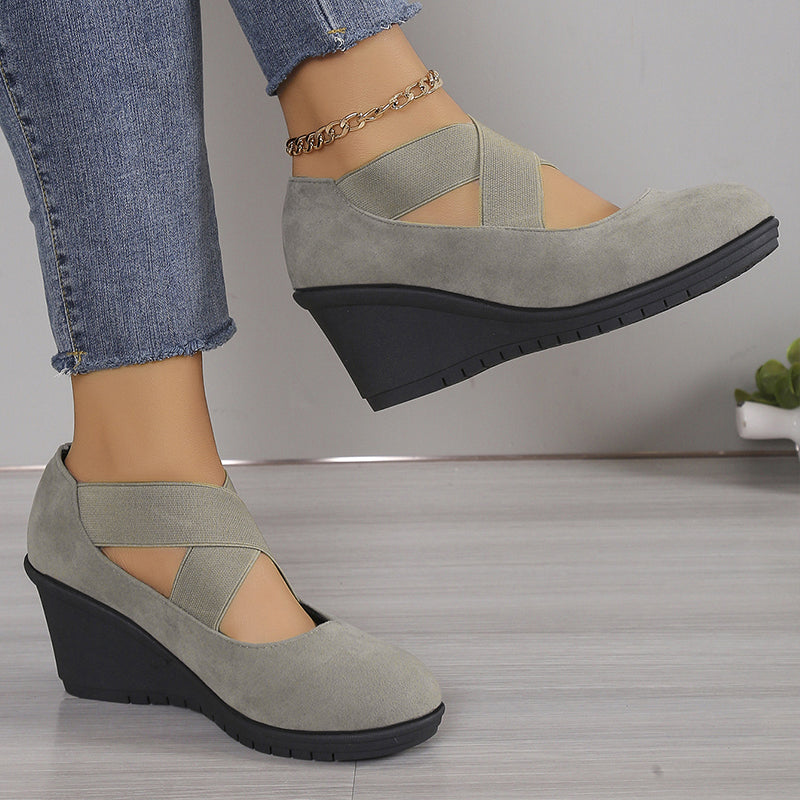 Women's Wedge Flats Slip On Comfort Shoes
