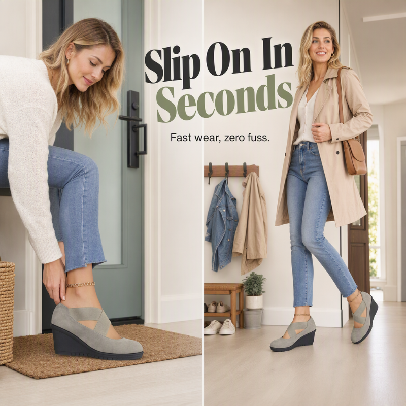 Women's Wedge Flats Slip On Comfort Shoes