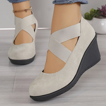 Women's Wedge Flats Slip On Comfort Shoes