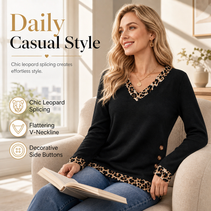 Women's V-Neck Long Sleeve Knit Top