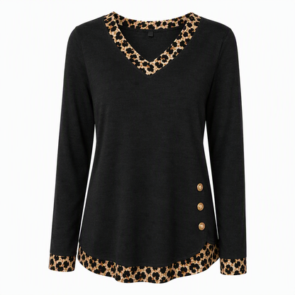 Women's V-Neck Long Sleeve Knit Top
