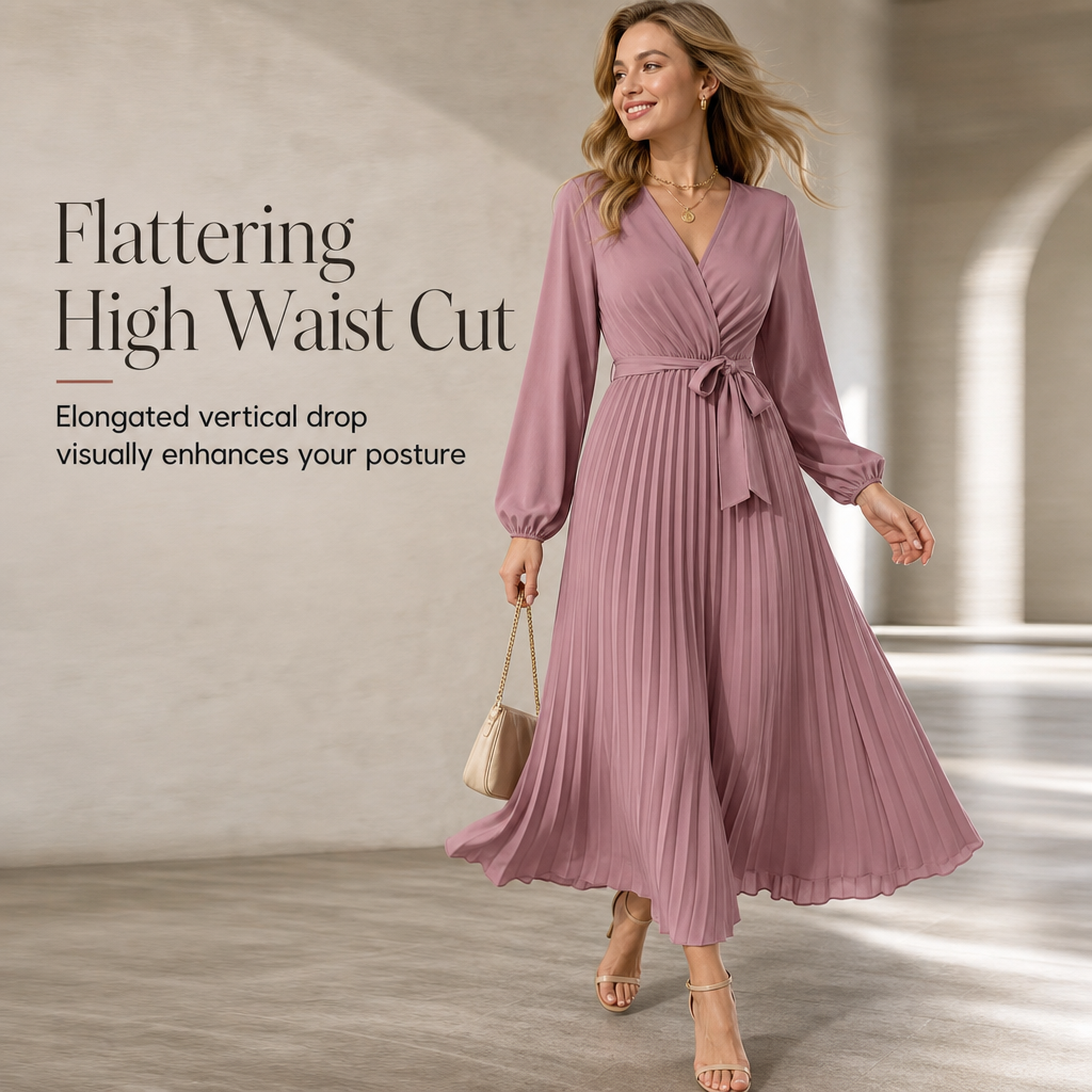 👗✨Women's Elegant Crossover V Neck Pleated Maxi Dress✨𝘉𝘶𝘺 𝘢𝘯𝘺 2 𝘢𝘯𝘥 𝘨𝘦𝘵 𝘢𝘯 𝘦𝘹𝘵𝘳𝘢 8% 𝘥𝘪𝘴𝘤𝘰𝘶𝘯𝘵