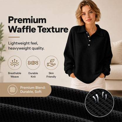 🍁Autumn Hot Sale 49% OFF🔥Women's Casual Waffle Knit Top
