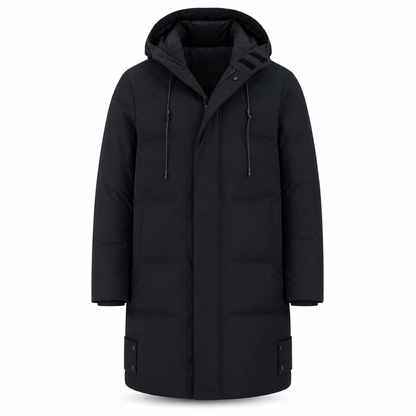 Men's Casual Mid-Length Padded Winter Thickened Warm Outerwear Coat Plus Size