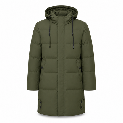 Men's Casual Mid-Length Padded Winter Thickened Warm Outerwear Coat Plus Size