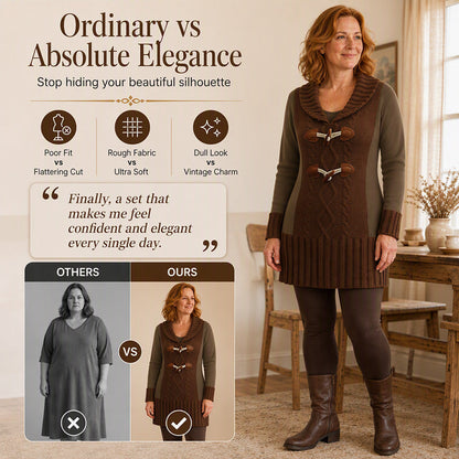 Women's Vintage Shawl Collar Toggle Button Sweater