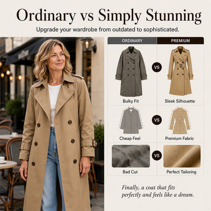 Women's Double Breasted Long Trench Coat
