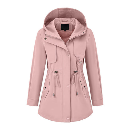 Women's Casual Warm Mid-Length Hooded Jacket