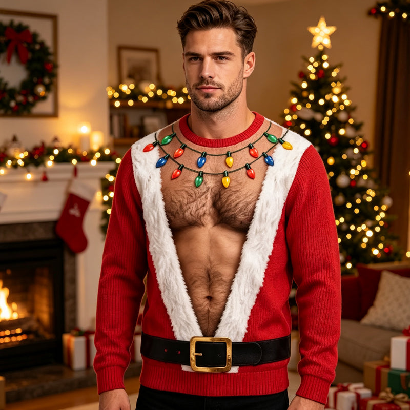 Men's Funny Christmas 3D Printed Muscle Sweatshirt