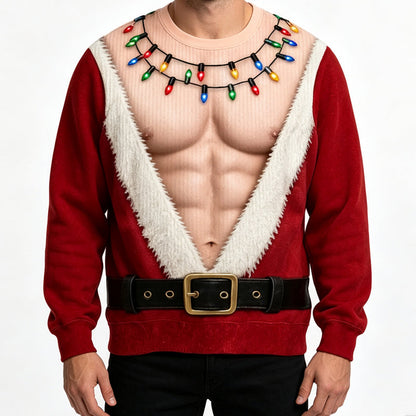 Men's Funny Christmas 3D Printed Muscle Sweatshirt