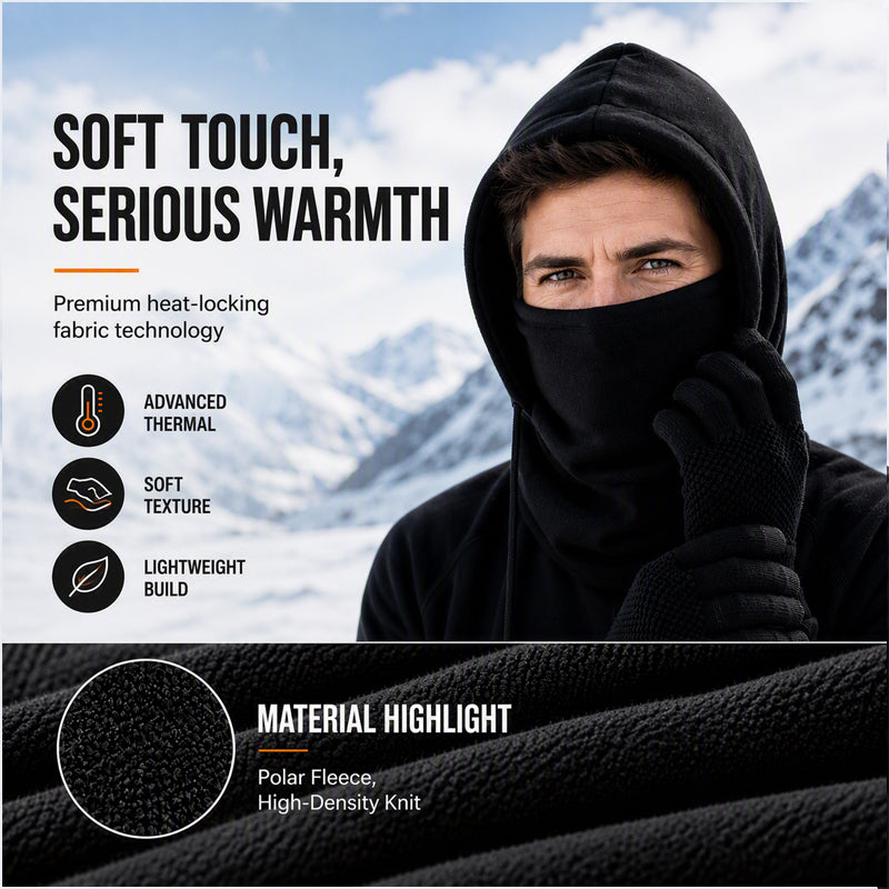 Balaclava Hood with Touchscreen Gloves & Socks Set