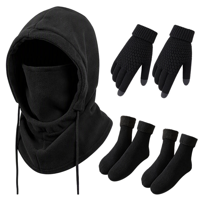 Balaclava Hood with Touchscreen Gloves & Socks Set