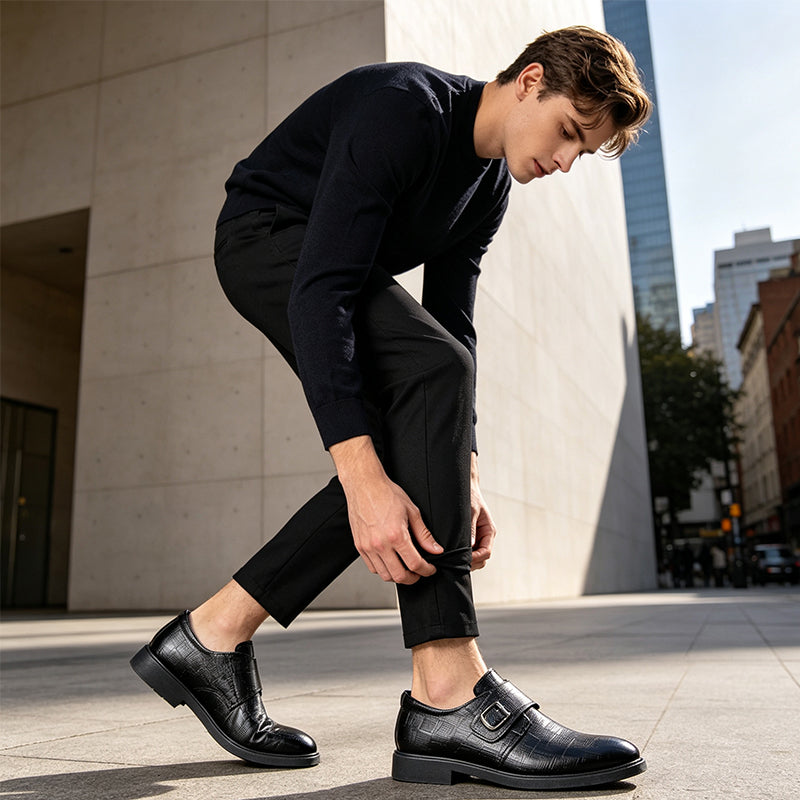 👞 Quick Strap Fit, Polished Everyday Style | Men's Versatile Dress Shoes