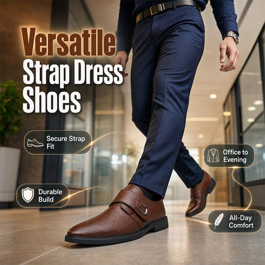 👞 Quick Strap Fit, Polished Everyday Style | Men's Versatile Dress Shoes