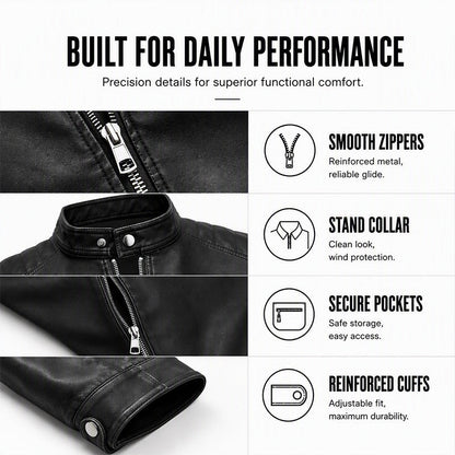 🧥 Sleek Leather-Look, Sharper Slim Fit | Men's PU Jacket ⚡ Free Shipping