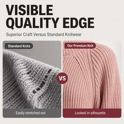 🧶 Cozy High Neck, Flattering Relaxed Drape | Women's Knit Sweater Dress
