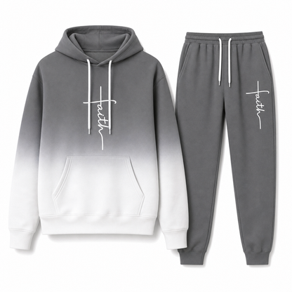 Men's 3D Digital Print Long Sleeve Hooded Sweatshirt and Pants Set Loose Fit Tracksuit for Spring and Autumn