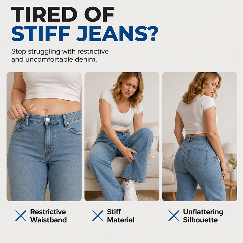 👖 Adjustable Waist, Flattering Wide-Leg Drape | Women's Drawstring Jeans