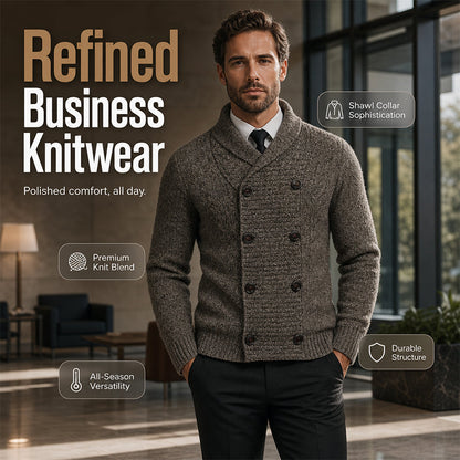 Men's Double Breasted Shawl Collar Knit Cardigan